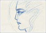 Profile in blue pencil