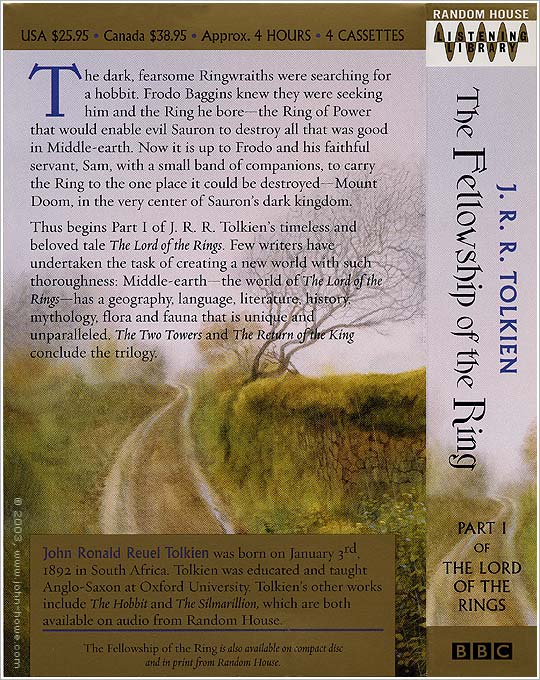 Random House Audio: The Fellowship of the Ring - cassette (back)