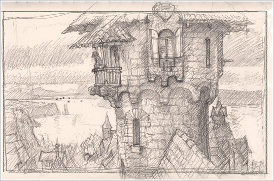 Sketch for Assassin's Apprentice endpapers