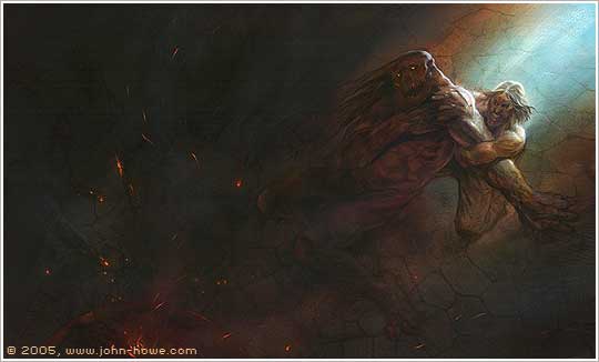 Beowulf Battles Grendel